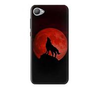 Wolf Howling Red Moon Case Cover For HTC Desire 12