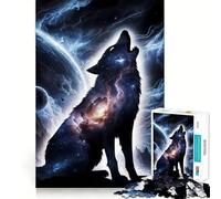 Wolf Howling Silhouette 1000 Piece Teenager Puzzles Cognitive Boost Fun Tight Lock No Loose Pieces Engaging Way to Pass Free Hours (38x52cm)