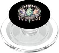 Wolf Howling Wild Free Moon Phases Floral Crystal Mystic Bo PopSockets PopGrip for MagSafe