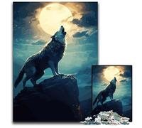 Wolf HowlingJigsaws 1000 Pieces for Adults Wooden Jigsaw Puzzles for Adults Ideal for Family Fun Relaxation 1000 PCS(75x50cm)