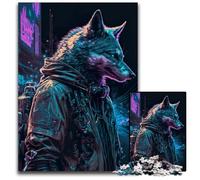 Wolf Human 1000 Piece Puzzle Jigsaw Puzzles Creative Family Game & Home Decor, for Teenagers 50x75CM/19.68x29.52inch