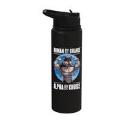 Wolf Human by Chance Alpha by Choice Stainless Steel Insulated Water Bottle
