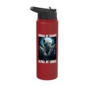 Wolf Human by Chance Alpha by Choice Stainless Steel Insulated Water Bottle