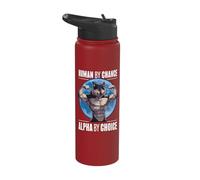 Wolf Human by Chance Alpha by Choice Stainless Steel Insulated Water Bottle