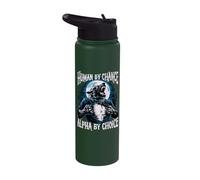 Wolf Human by Chance Alpha by Choice Stainless Steel Insulated Water Bottle