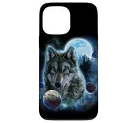 Wolf Hunt Amidst Foggy Forest Beneath Full Moon, Cosmic Star Case for iPhone 13 Pro Max