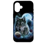 Wolf Hunt Amidst Foggy Forest Beneath Full Moon, Cosmic Star Case for iPhone 16