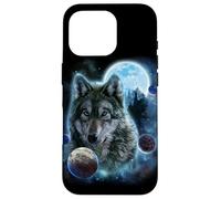 Wolf Hunt Amidst Foggy Forest Beneath Full Moon, Cosmic Star Case for iPhone 16 Pro