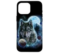 Wolf Hunt Amidst Foggy Forest Beneath Full Moon, Cosmic Star Case for iPhone 16 Pro Max