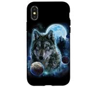 Wolf Hunt Amidst Foggy Forest Beneath Full Moon, Cosmic Star Case for iPhone X/XS