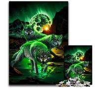 Wolf Hunting in Valley Jigsaw Puzzles for Adults 1000 Piece Puzzles for Adults Erfect for Home Decor Birthdays Holidays And Gifts 1000 PCS(75x50cm)