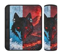 Wolf Ice Fire Mountain Blue Red car seat Neck Strap Covers,Stop seat Belt Cutting into Neck,car Accessories seat Belt Covers for SUV Airplane Most Cars Protector para cinturón de