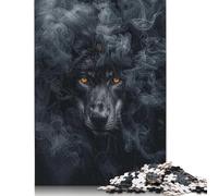 Wolf im schwarzen Rauch, 1000-teiliges Puzzle für Erwachsene und Teenager, Halloween-Geschenk, Teenager, Mann, Frau, Geschenk, 1000 Teile (38 x 26 cm)