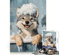Wolf in A Bubble Bath 1000 Pieces Jigsaw Puzzles for Teenagers Clear Thinking Gentle Engagement Firm Interlock Nice Gift (38x52cm)