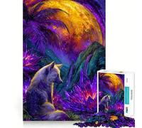 Wolf in A Crystal Landscape Jigsaw Puzzle 1000 Logic Thinking Play Expert Cutting Craftsmanship Quiet Time Mind Exercise at Home (50x75cm)