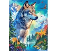 Wolf in A Magical Forest 500 Piece Count Premium Jigsaw Puzzle Wildlife Pet Teen Fans 14-18 Yrs Ultra Difficult Leisure Adventure Valentines Eco Friendly Creativity & Gift Giving 500 PCS