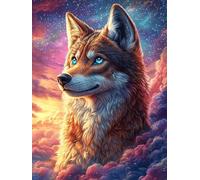 Wolf in A Magical Forest at Sunset 1000 Piece Complete DIY Jigsaw Puzzle Science Fiction Magical Dream Collectors Mind Relaxation Educational Decorative Puzzle Gifts for Adults Recycled Cardboard 100