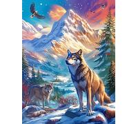 Wolf in A Magical Forest at Sunset 1000 Piece Jigsaw Puzzle for Adults Teens Wildlife Pet Jigsaw After Work Leisure Brainteasing Puzzle for Colleagues Stress Buster 1000 PCS