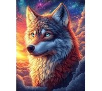 Wolf in A Magical Forest at Sunset 1000 Pieces Premium Jigsaw Puzzle Wildlife Pet Adult Jigsaws Educational Challenge Mental Exercise Winter Gift Precision Cut Board 1000 PCS