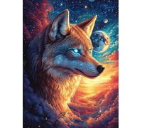 Wolf in A Magical Forest at Sunset 300 Pc Classic Jigsaw Puzzle Scenery Science Fiction Puzzle for Adults Hard Challenging Hobby Home Decor Poster Sturdy Creativity & Gift Giving 300