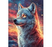 Wolf in A Magical Forest at Sunset 300 Piece Jigsaw Puzzle for Adults Scenery Science Fiction Jigsaw Weekend DIY Activity Parent Child Bonding Vibrant Design Perfect Festival Gift 300 PCS