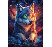 Wolf in A Magical Forest Under The Moon 300-piece Jigsaw Puzzle Bundle Wildlife Pet Family Puzzle Lovers Brain Training Mindful Activity Spring Creativity & Gift Giving 300 PC