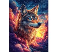 Wolf in A Magical Forest Under The Northern Lights 1000 Piece Jigsaw Puzzle Pack Wildlife Pet Teens Beginners Cognitive Development Puzzle Fans Group Play Anniversary Thick Cardboard 1000 PCS