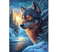 Wolf in A Magical Snowy Forest 1000 Piece Pack DIY Jigsaw Puzzle Scenery Science Fiction Collectors Cognitive Development Educational Decorative Puzzle Gifts for Adults Recycled Cardboard 1000 PCS