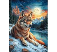 Wolf in A Mountain Meadow 1000-piece Jigsaw Puzzle Set Wildlife Pet For Adults Teens 14+ Logic Skill Indoor Game Family Game Night Summer Paperboard 1000 PCS