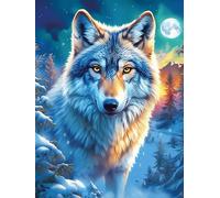 Wolf in A Snowy Magical Forest 300 Piece Jigsaw Puzzle for Adults Wildlife Plant Jigsaw Weekend Parent Activity After Work Stress Relief Vibrant Artwork Home Wall 300 PCS