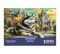 Wolf in Autumn Castle Scene Jigsaw Puzzle for Adults And Teenagers, Impossible 1000 Piece Puzzle, Mindfulness & Family Fun Activity, Challenging Puzzle Game 70x50cm/1000pcs