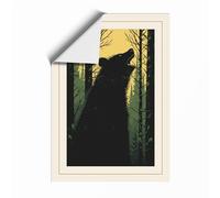 Wolf in Clearing Light Scandinavian Unframed Wall Art Print A4 (29.7×21cm), Wall Decor for Living Room, Bedroom, Office & Home, Art Gift