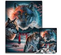 Wolf in Cosmic Japan 1000 Pieces Puzzles for Adults Difficult Puzzles for Adults for Holidays Birthdays And Family Game Nights 1000 PCS(38x26cm)