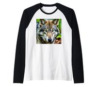 Wolf in Forest Raglan Baseball Tee