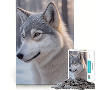 Wolf in Forest Snow Jigsaw Puzzles for Teenagers 1000 Mental Fun Game Clean Seamless Connection Engaging Way to Pass Free Hours (38x26cm)