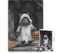 Wolf in Ghost Costume 1000 Piece Puzzle For Adults Play And Learn Smart Activity Unique Heartfelt Celebration Gift Size 38x52cm