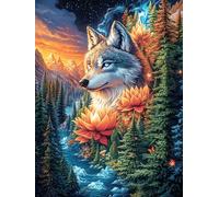 Wolf in Magical Forest 1000 Piece Jigsaw Puzzle for Adults Teens Magical Animal Fairy Tale Post Work Wind Down Mind Calming Whimsical Design for Friends 1000 PCS