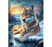 Wolf in Magical Forest 1000 Piece Premium Jigsaw Puzzle Fairy Tale Cute Animal Adult Jigsaws Brain Training Hobby Home Decor Winter Gift Unique Shaped Recycled Cardboard 1000 PCS
