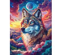Wolf in Magical Forest 300 Piece Premium Jigsaw Puzzle Fairy Tale Cute Animal Adult Jigsaws Brain Training Hobby Home Decor Winter Gift Unique Shaped Recycled Cardboard 300 PCS