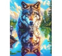 Wolf in Magical Forest 500 Piece Premium Jigsaw Puzzle Adult Jigsaws Brain Training Hobby Home Decor Winter Gift Unique Shaped Recycled Material 500 PCS