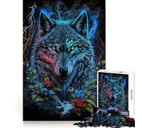 Wolf in Mandala Jungle 1000 Pieces Jigsaw Puzzles for Teenagers Think Training Mindful Escape Defined Edges Seasonal Gift (38x52cm)