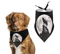 Wolf in Moon Light Dog Bandana Puppy Cat Scarfs Bibs Washable Triangle Kerchief Pet Gifts