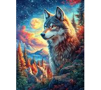 Wolf in Mountain Sunset 1000 Piece Count Premium Jigsaw Puzzle For Adults Teens 14+ Concentration Training Indoor Game Family Game Night Creativity Gift Giving 1000 PCS