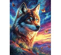 Wolf in Mountain Sunset 1000-piece Jigsaw Puzzle Bundle Family Puzzle Lovers Brain Training Mindful Activity Spring Paperboard Creativity & Gift Giving 1000 PCS