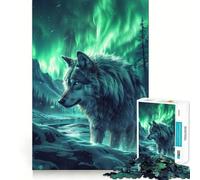 Wolf in Nordic Nature 1000 Piece Jigsaw Puzzles Memory Train Fun Smooth Burr Free Surface Entertaining Challenge for Spare Time (38x26cm)