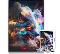 Wolf in Smoke Adult Jigsaw Puzzles 1000 Pieces Smart Fun Educational Game Great Heartfelt Meaningful Present Size 38x26cm