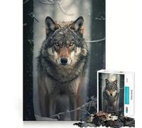 Wolf in Snowy Forest 1000 Piece Jigsaws for Adults Mind Train Fun Premium Laser Cut Quality Relaxing Indoor Group Activity (38x52cm)
