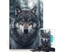 Wolf in Snowy Forest 1000 Piece Puzzle For Teenagers Mind Skill Play Laser Cut for Flawless Fit Relaxing Indoor Group Activity (50x75cm)