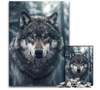 Wolf in Snowy Forest Jigsaw Puzzles 1000 Pieces for Adults Impossible Jigsaw Puzzles for Adults Challenging Brain Teaser for Teenagers Family Game Night Fun 1000 PCS(75x50cm)