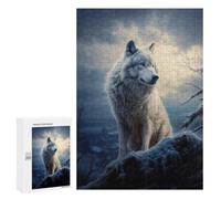 Wolf in Snowy Mountains Puzzle for Adults, 300 PCS, Illustrated Jigsaw Edition, A Detailed Puzzle Experience for Adult Hobbyists